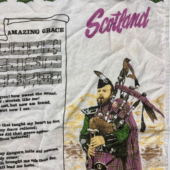 Vintage Scotland Linen Tea Towel Lot Of 4 Scotty Dog Bagpipes Lamont Scottish - Picture 16 of 16